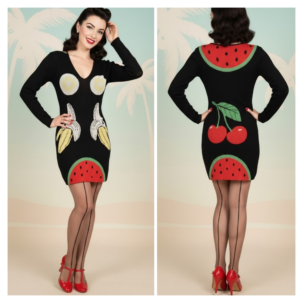 Rare Wildfox Fruit Knit Dress Size S